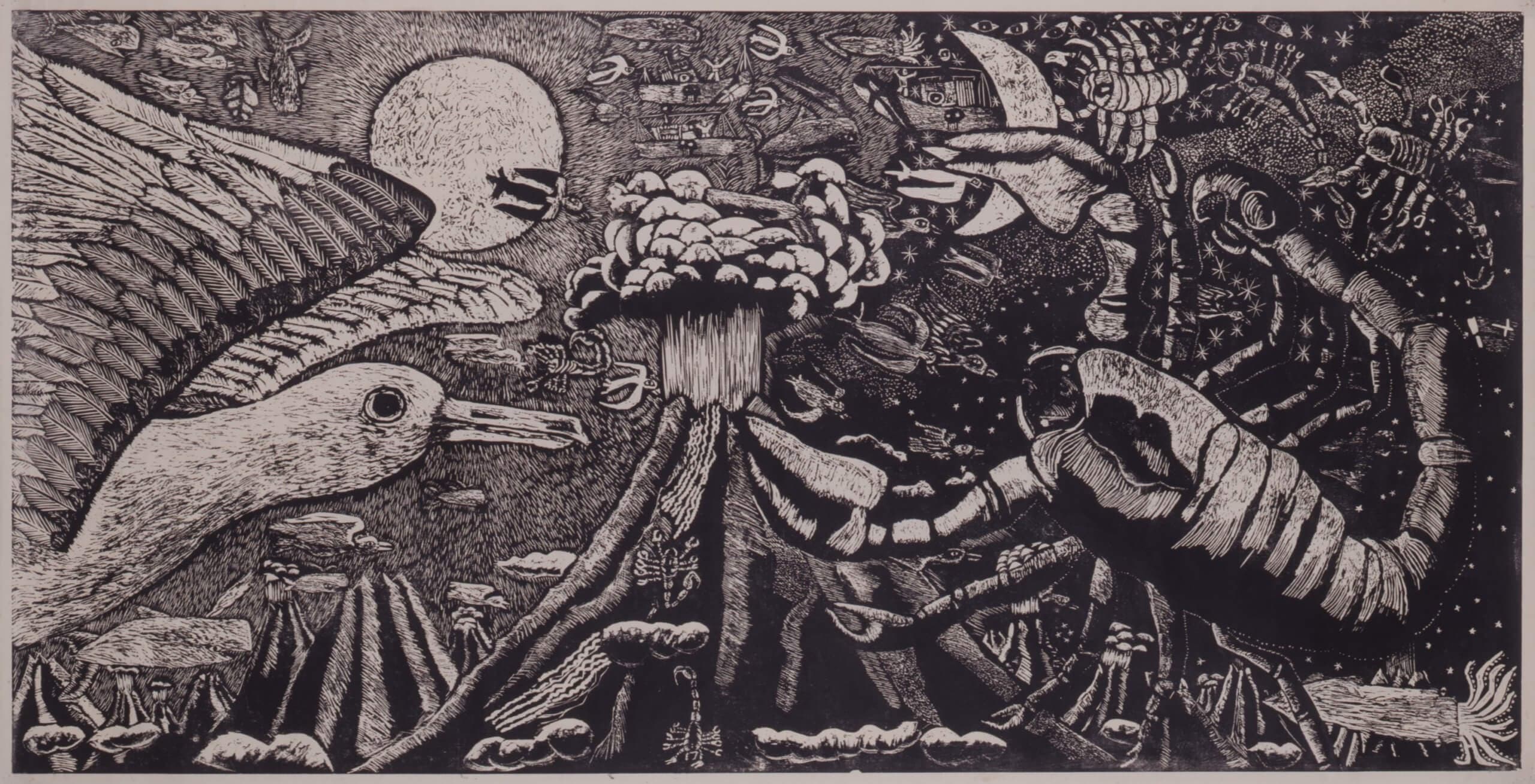 八戸市立湊中学校養護学級生徒共同制作《虹の上をとぶ船総集編Ⅱ サソリと白い鳥の争い》