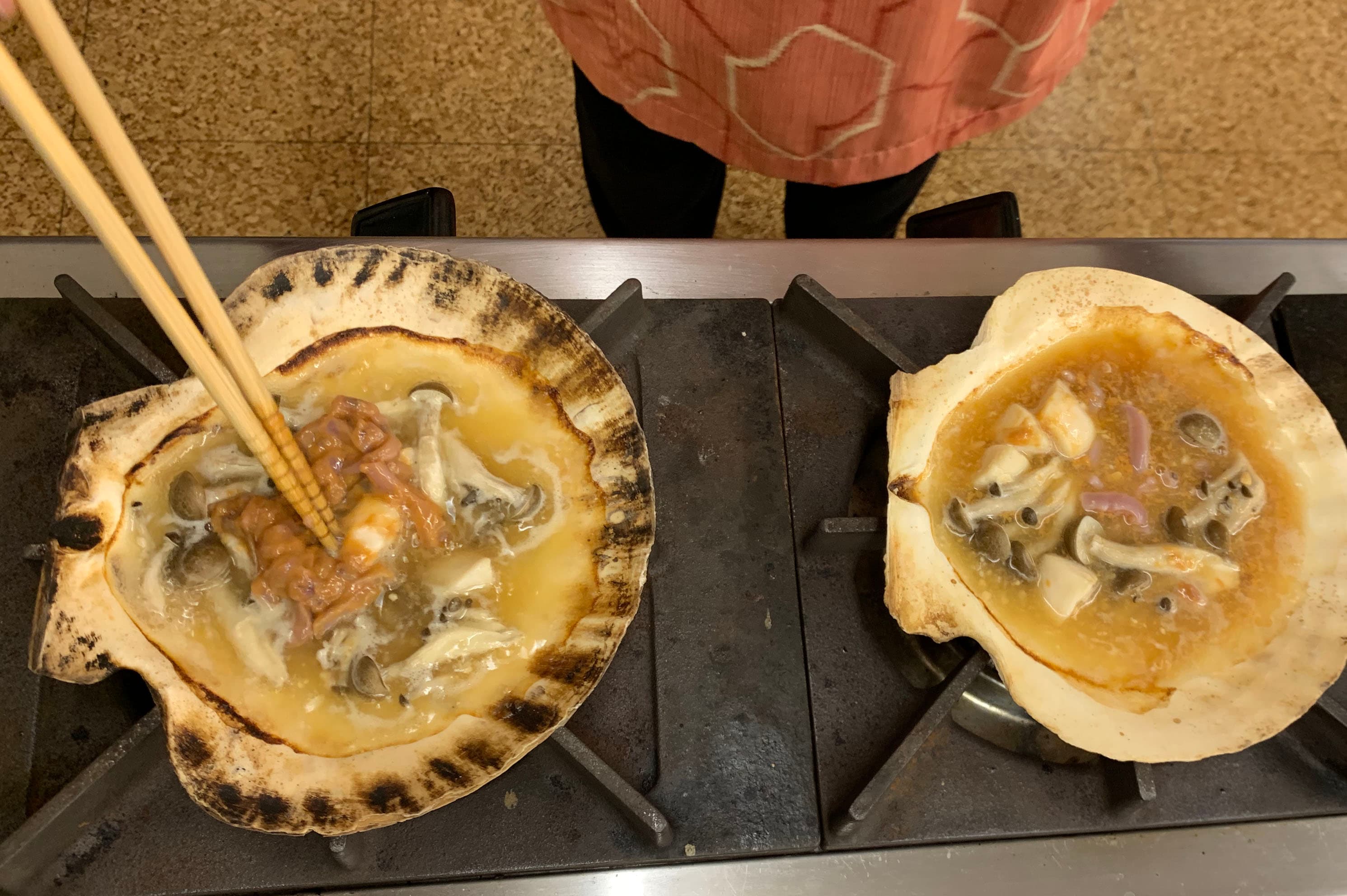 味噌を入れると風味が増す。